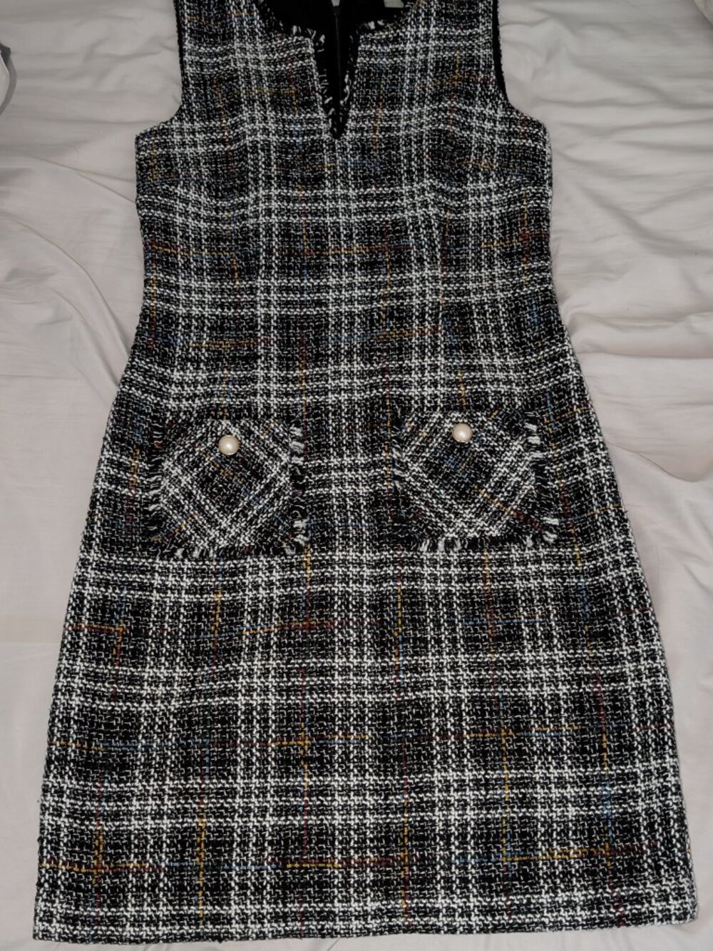 Karl Lagerfeld Tweed Shift Dress with pockets